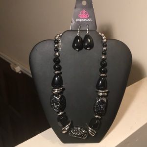 Black and Silver Mosaic Stone Accessory Set